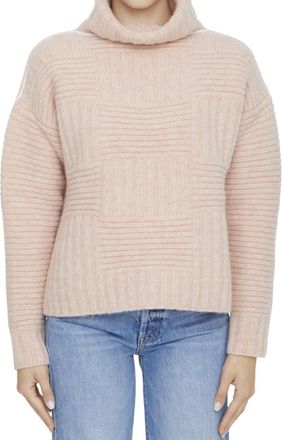 Bottega Veneta Light Pink Textured Turtle Neck Sweater