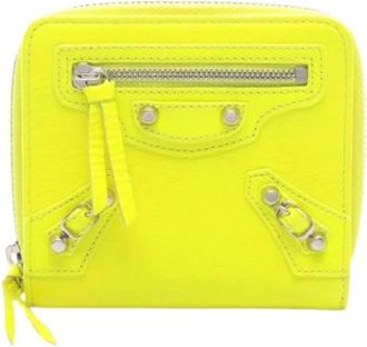 Balenciaga Pre-owned Wallet (bi-fold) - Dames - Vintage Accessoires - Geel - ONE Size - Leer - Vintage