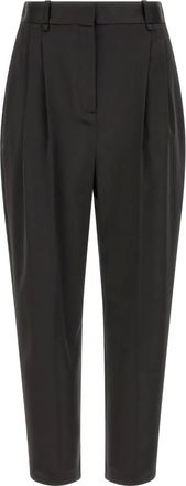 Elisabetta Franchi Broeken, Dames, Zwart, XS, Satijn, Geknipte satijnen broek