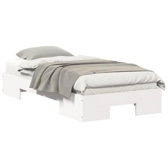Berkfield Home Durable Floor Bed Frame with Storage White 75 x 190 cm Solid pine wood