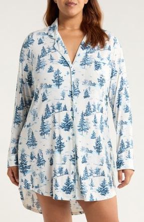 Nordstrom Moonlight Nightshirt in Ivory- Blue Spruce Toile at Nordstrom Rack, Size 3X