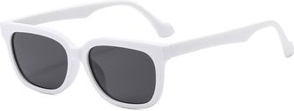 Generic Mens Outdoor Sunglasses Womens Vacation Commuter Driving Sun Glasses(White)