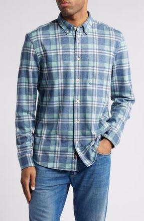 Faherty Coastline Knit Button-Down Shirt in Holbrook Island Plaid at Nordstrom Rack, Size Xx-Large
