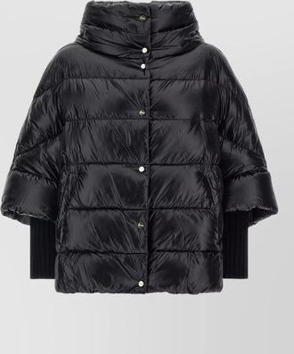 Herno down quilted short-sleeve hooded coat