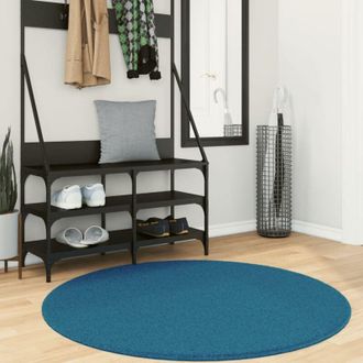 vidaXL Alfombra De Pelo Corto Oviedo Turquesa &Oslash; 120 Cm Vidaxl