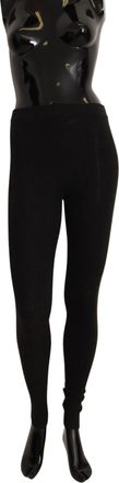 Dolce & Gabbana Womens Leggings Wool - Black Cashmere - Size EU 38 (Womens)