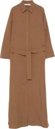 Blanca Vita Chemisier con cintura - Marrone