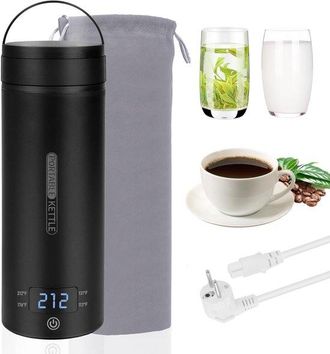 OEM Hervidor De Viaje - Mini Hervidor - 300w - 450ml - Acero Inoxidable 316 Negro - 4 Ajustes De Temperatura - Para Papillas Y T&eacute;