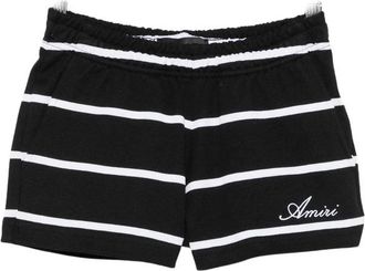 Amiri Korte Broeken, Dames, Zwart, M, Katoen, Striped Sweatshort