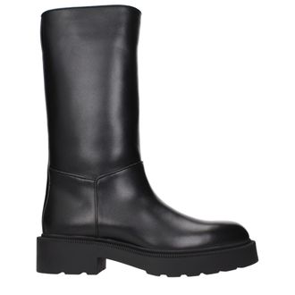 The Row Black Leather Womens Boots