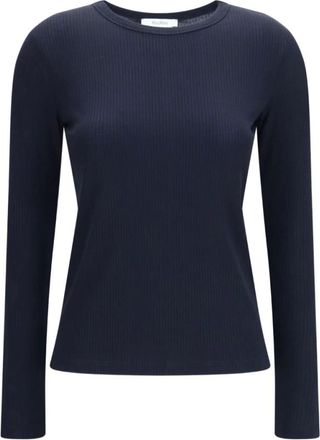Max Mara Tops, Dames, Blauw, S, Salmone Long Sleeve Top