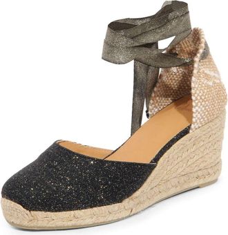 Castaner Carina Espadrille Wedges - Dames - Sleehakken - Zwart - 39 EU - Schoenen