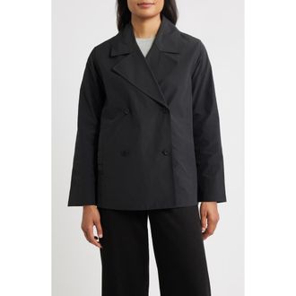 Eileen Fisher Organic Cotton Blend Crop Trench Coat in Black at Nordstrom Rack, Size Small