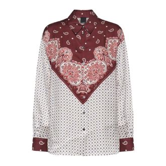 Pinko Shirts, female, Multicolor, Size: XS Shirt with tie motif and placed print