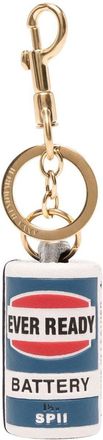 Anya Hindmarch Ever Ready Battery keyring - women - Calf Leather - OS - White