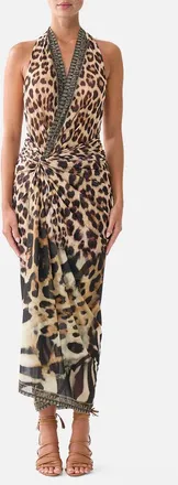 Camilla Side Twist Jersey Dress in Leotigra Land at Nordstrom, Size Medium