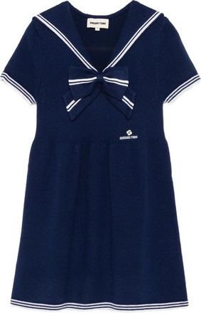 Shushu/Tong Bow-detail Sailor-collar Mini Dress