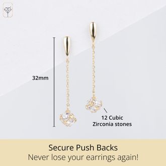MAX + STONE 10k Yellow or White Gold Small Gold Cubic Zirconia Drop Dangle Earrings