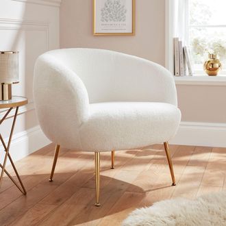 GFW Ada Teddy Accent Chair in Cream
