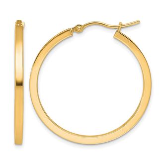 Diamond2Deal 10k Gold 2mm Square Tube Hoop Earrings
