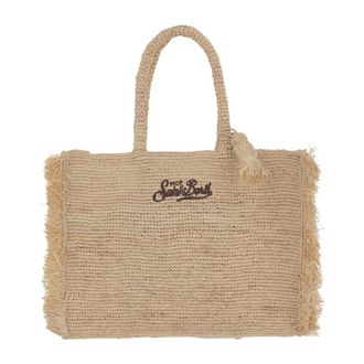 MC2 Saint Barth Tote Bags, female, Beige, Size: ONE SIZE Raffia Bag with Logo
