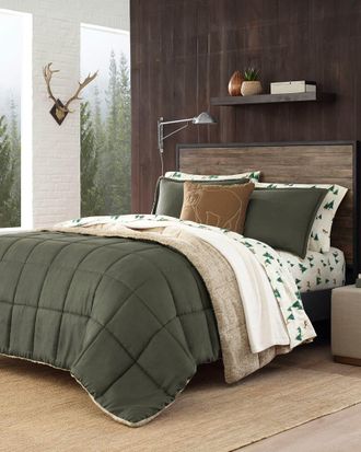 Eddie Bauer Sherwood Green Micro Suede Comforter Set