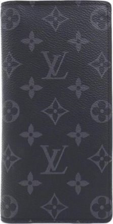 Louis Vuitton Black Coated Canvas Long Wallet (Bi-Fold) (Pre-Owned)