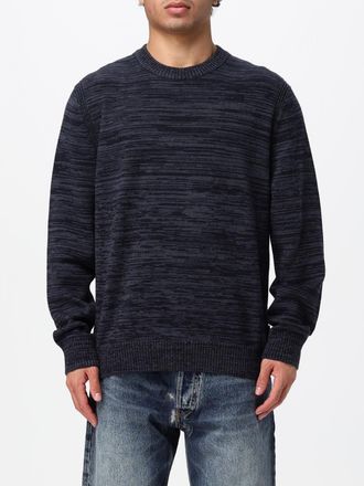 HUGO BOSS Maglia girocollo in lana vergine con motivo astratto e bordi a coste