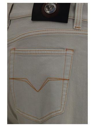 Versace Tapered Denim Jeans - White