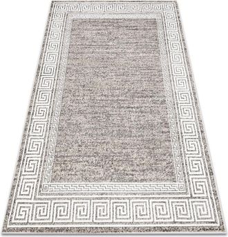 RugsX Alfombra Mateo 8033/944 Moderna Griego, Marco - Estructural Gris / Beige Beige 240x330 Cm