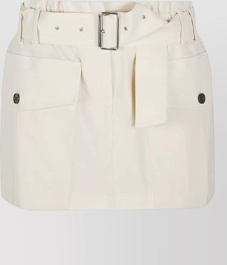 Iro azoe shorts pleated belted waist pockets