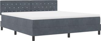 vidaXL Vidaxl - Box Spring Bed with Mattress Dark Grey 180 x 200 cm Fabric