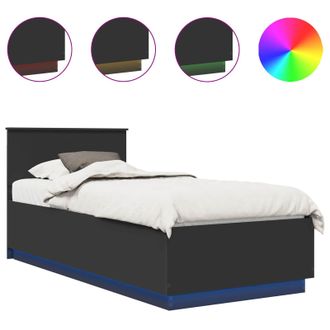 vidaXL Estructura De Cama Negro 100 X 200 Cm Madera De Ingenier&iacute;a Vidaxl