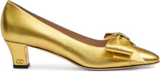 Valentino Garavani 45mm Bowow leren pumps - Goud
