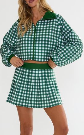 Beach Riot Irina Pleated Check Miniskirt in Fairway Check at Nordstrom, Size X-Large