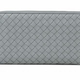 Bottega Veneta Intrecciato Blue Long Wallet (Bi-Fold) (Pre-Owned)