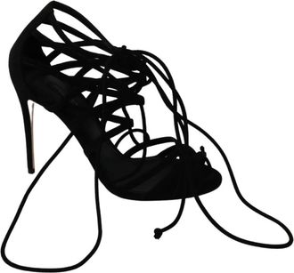 Dolce & Gabbana High Heel Sandalen - Dames - Sandalen met hakken - Zwart - 36 EU - Su&egrave;de - Schoenen