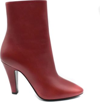 Saint Laurent Stijlvolle Booties voor Trendy Outfits - Dames - Laarzen met Hak - Rood - 36 1/2 EU - Schoenen