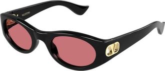 Valentino VLogo Zonnebril met Ovaal Montuur - unisex - Accessoires - Zwart - Maat: 53 MM