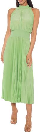 Marina Rossini Pleated Midi Dress in Sage at Nordstrom Rack, Size 12