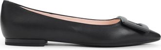 Roger Vivier Zwarte Ballerinas Elegante Instap Schoenen - Dames - Ballerinas - Zwart - 38 1/2 EU - Leer - Schoenen