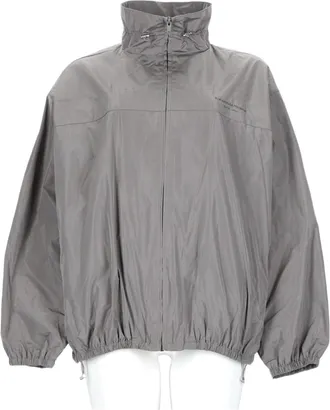 Alexander Wang High-Collar Oversized Zip-Front Jacket