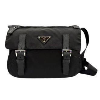 Prada Pre-owned Nylon Shoulder Bag - Heren - Vintage Schoudertas - Zwart - ONE Size - Nylon - Vintage