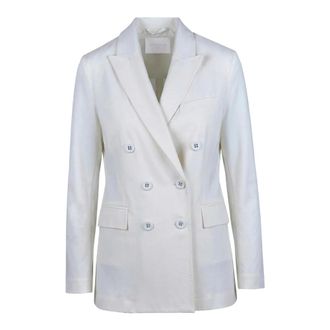 Circolo 1901 Blazers, female, Beige, Size: S Giacca doppiopetto in tessuto elasticizzato