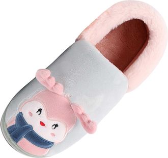 Generic Ladies Slippers Cozy Fleece With Cute Embroidery For Indoor Comfort And Warmth In Fall Winter Anti Slip Home Cute Cartoon For Her Cozy Slippers For Wo