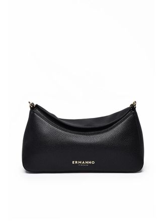 Ermanno Scervino Black Polyurethane Hobo Shoulder Bag