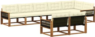 vidaXL Conjunto De Sof&aacute;s De Exterior 8 Uds. Natural Y Crema Vidaxl