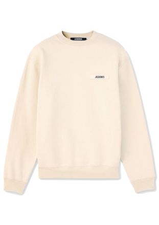 Jacquemus Mens Gros Grain Sweatshirt - Beige Cotton - Size X-Large