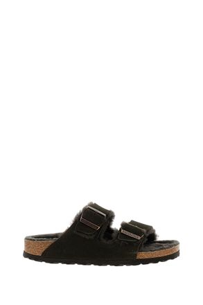 Birkenstock Brown Arizona Shearling Suede Sandals