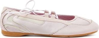 Diesel D-Mile - Lace-up ballerina flats in leather and mesh - Flats - Woman - Pink